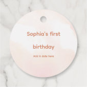 Étiquettes Cadeau Premier anniversaire de la fille aux champignons d (Dos)