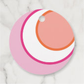 Étiquettes Cadeau Premier anniversaire de Round Pink (Dos)