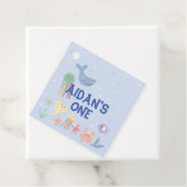 Étiquettes Cadeau Premier anniversaire du monde sous-marin mignon (En situation)