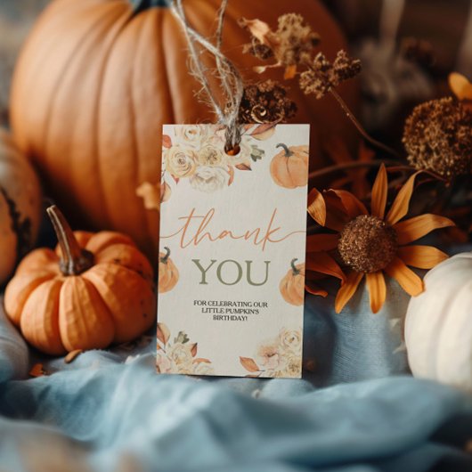 Étiquettes-cadeau Premier anniversaire du petit Citrouille