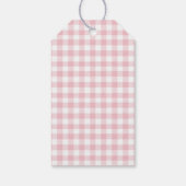 Étiquettes-cadeau Premier anniversaire Gingham rose pêche (Dos)