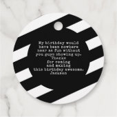 Étiquettes Cadeau Premier anniversaire Merci photo moderne (Dos)