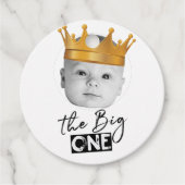 Étiquettes Cadeau Premier anniversaire Merci photo moderne (Devant)