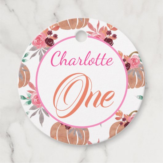 Étiquettes Cadeau Premier Anniversaire mignon Un Automne Automne Flo (Devant)