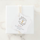 Étiquettes Cadeau Premier communion fille cercle floral (En situation)