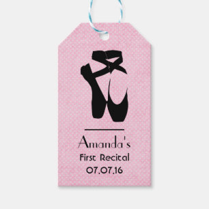 Étiquettes-cadeau Premier considérant avec des chaussures de ballet