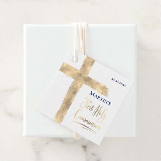 Étiquettes Cadeau Premier garçon communion (En situation)