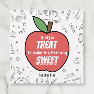 Étiquettes Cadeau Premier jour de la pomme scolaire, Retour à l'écol