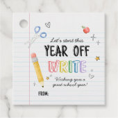 Étiquettes Cadeau Premier jour Retour au Carré scolaire (Devant)