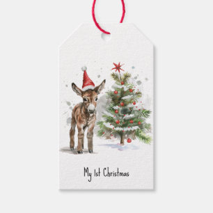 Étiquettes-cadeau Premier Noël de Doux Âne, sur mesure