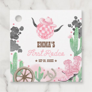 Étiquettes Cadeau Premier Rodéo 1er Anniversaire Rose Bohème Far Wes