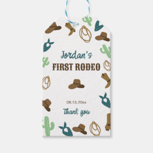 Étiquettes-cadeau Premier Rodéo Anniversaire 1er Cowboy Ouest