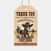 Étiquettes-cadeau Premier Rodeo mignon cheval cowboy fête d'annivers (Devant)