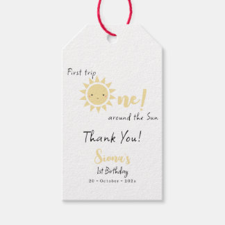 Étiquettes-cadeau Premier tour autour du Soleil Joyeux 1er anniversa