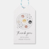 Étiquettes-cadeau Premier Voyage Autour De L'Espace Soleil (Devant)