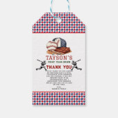 Étiquettes-cadeau Première année de baseball bas 1er anniversaire (Dos)