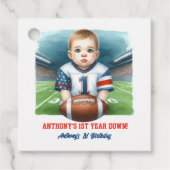 Étiquettes Cadeau Première année Football bas 1er anniversaire (Devant)