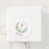 Étiquettes Cadeau Première communion Eucalyptus Élégante (En situation)