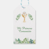 Étiquettes-cadeau Première communion Feuille verte Primera Comunion (Dos)