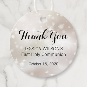Étiquettes Cadeau Première communion sacrée de l'or brillant