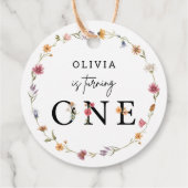 Étiquettes Cadeau Première fête d'anniversaire du Fleur sauvage du p (Dos)