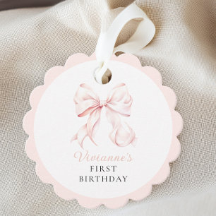 Étiquettes Cadeau Première fête de la fille aux pieds roses