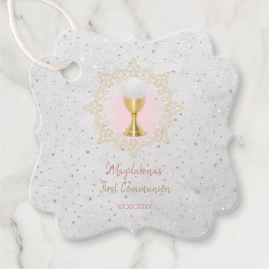 Étiquettes Cadeau Première fille communion (Devant)