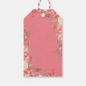 Étiquettes-cadeau Première Sainte Communion Croix rose florale Favor (Dos)