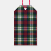Étiquettes-cadeau Preppy Christmas Plaid (Dos)