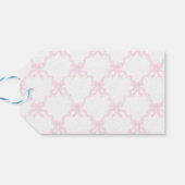 Étiquettes-cadeau Preppy Pink Ginger Jar Monogramme Premier annivers (Dos Horizontal)