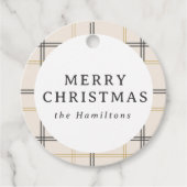 Étiquettes Cadeau Preppy Plaid Double Stripe Christmas Gifting (Devant)