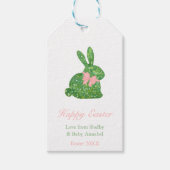 Étiquettes-cadeau Preppy Rose Et Vert Topiary Bunny Douche de Pâques (Devant)