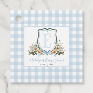 Étiquettes Cadeau Preppy Southern Blue Boy Pelican Baby shower