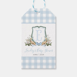 Étiquettes-cadeau Preppy Southern Blue Boy Pelican Baby shower