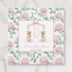 Étiquettes Cadeau Preppy Southern Rose Girl Baby shower chien
