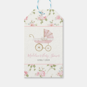 Étiquettes-cadeau Preppy Southern Rose Girl Baby shower floral