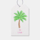 Étiquettes-cadeau Preppy Tropical Palm Tree Custom (Devant)