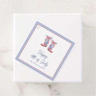 Étiquettes Cadeau Preppy Watercolor Bows 4th Of July Invitation