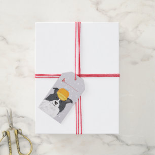 Étiquettes-cadeau Présent décrit par chien de vacances de cadeau d