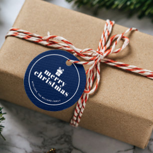 Étiquettes Cadeau Présenté Avec Une Bow Christmas Custom