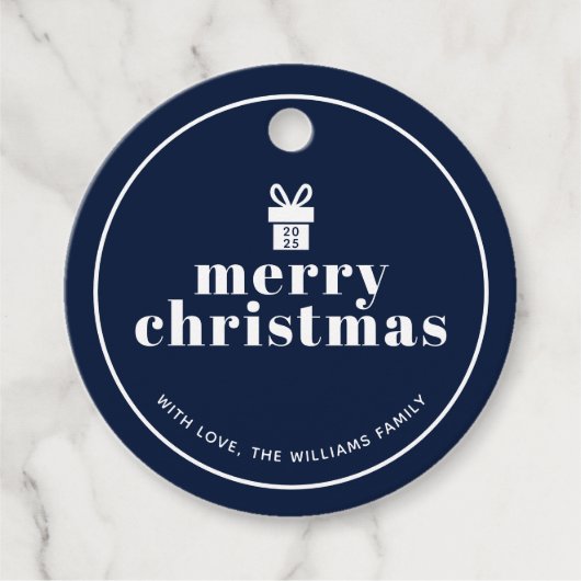 Étiquettes Cadeau Présenté Avec Une Bow Christmas Custom (Devant)