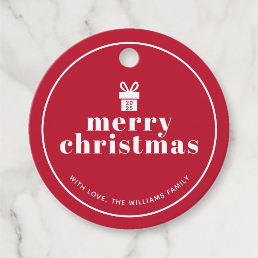 Étiquettes Cadeau Présenté Avec Une Bow Christmas Custom (Devant)