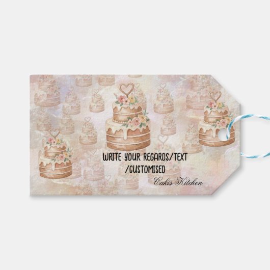 Étiquettes-cadeau Presentetikett Cake Sticker-Personalized etikett (Devant (Horizontal))
