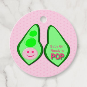 Étiquettes Cadeau Prêt à pop bébé fille Baby shower de pois rose Per