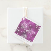 Étiquettes Cadeau Prettiest Snowflakes Motif Orchid rose ID846 (En situation)