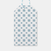Étiquettes-cadeau Pretty retro snowflake pattern blues watercolor (Dos)