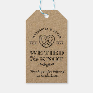 Étiquettes-cadeau Pretzel Nous Avons Lié Le Merci De Noeud Mariage R