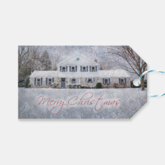 Étiquettes-cadeau Primitive Winter Snow Country Rustic Open House