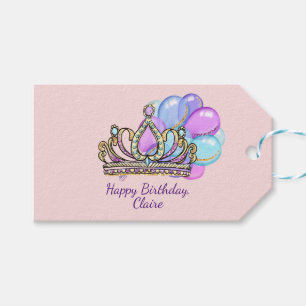 Étiquettes-cadeau Princesse Birthday de petite fille