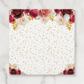 Étiquettes Cadeau Princesse Florale Rouge Quinceañera (Dos)